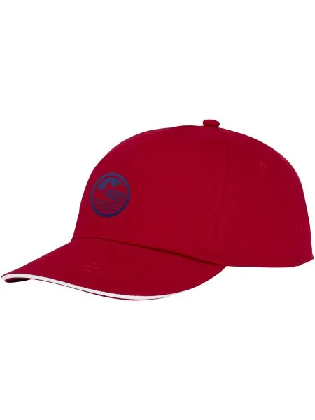 Casquette Styx sandwich 5 panneaux rouge avec broderie