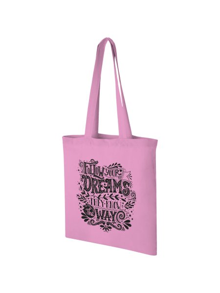 Tote bag Madras en coton rose personnalisable