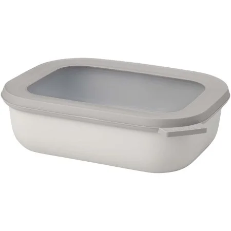 Saladier rectangulaire Cirqula 1 000 ml à compartiments blanc sans BPA