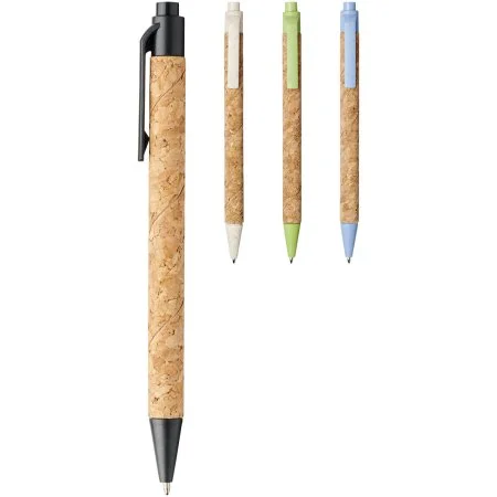 Stylo bille Midar en liège et paille de blé personnalisé en tampographie